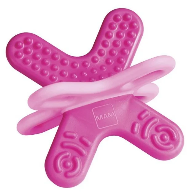 Suavinex Anello Dentizione Step 2 +4 Mesi Farfalla Rosa Massaggiagengive in Silicone
