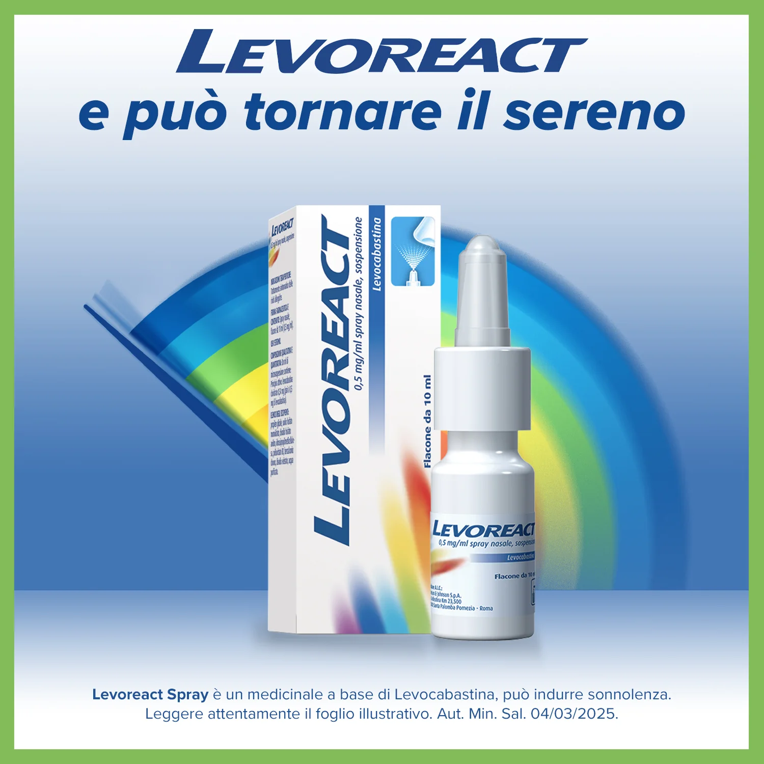 Levoreact Spray Nasale 10 Ml Antistaminico