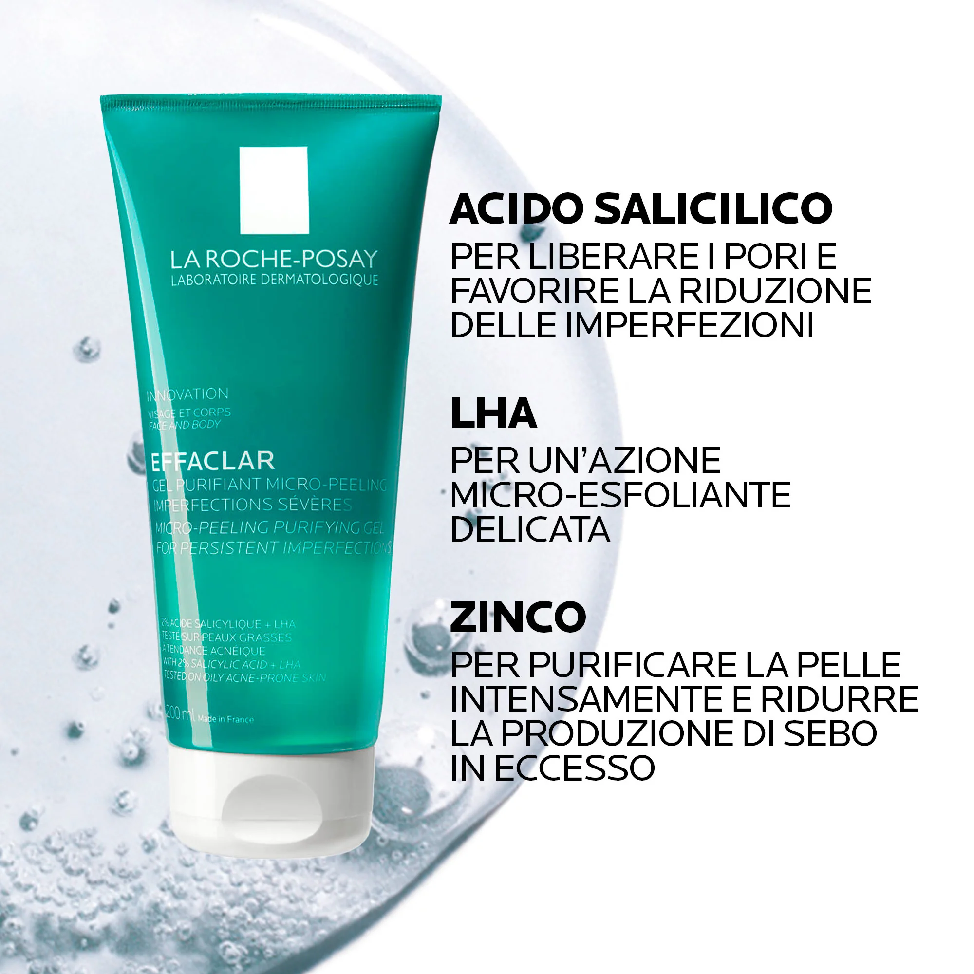 La Roche Posay Effaclar Gel Micro-Peeling 200 Ml Esfoliante delicato