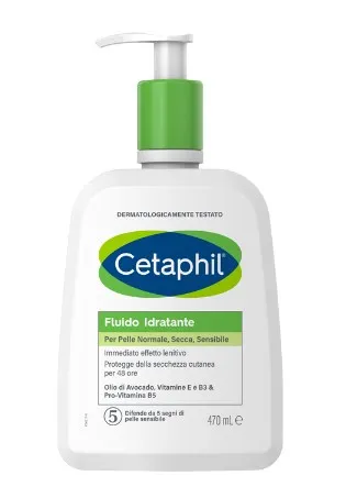 Cetaphil Fluido Idratante 470 ml Pelle Normale, Secca e Sensibile