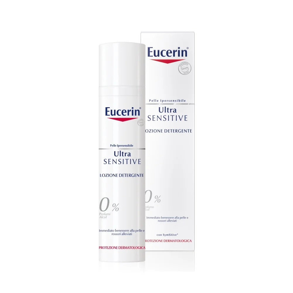 Eucerin UltraSensitive Lozione Detergente Anti-rossore Viso 100 ml Azione Detergente