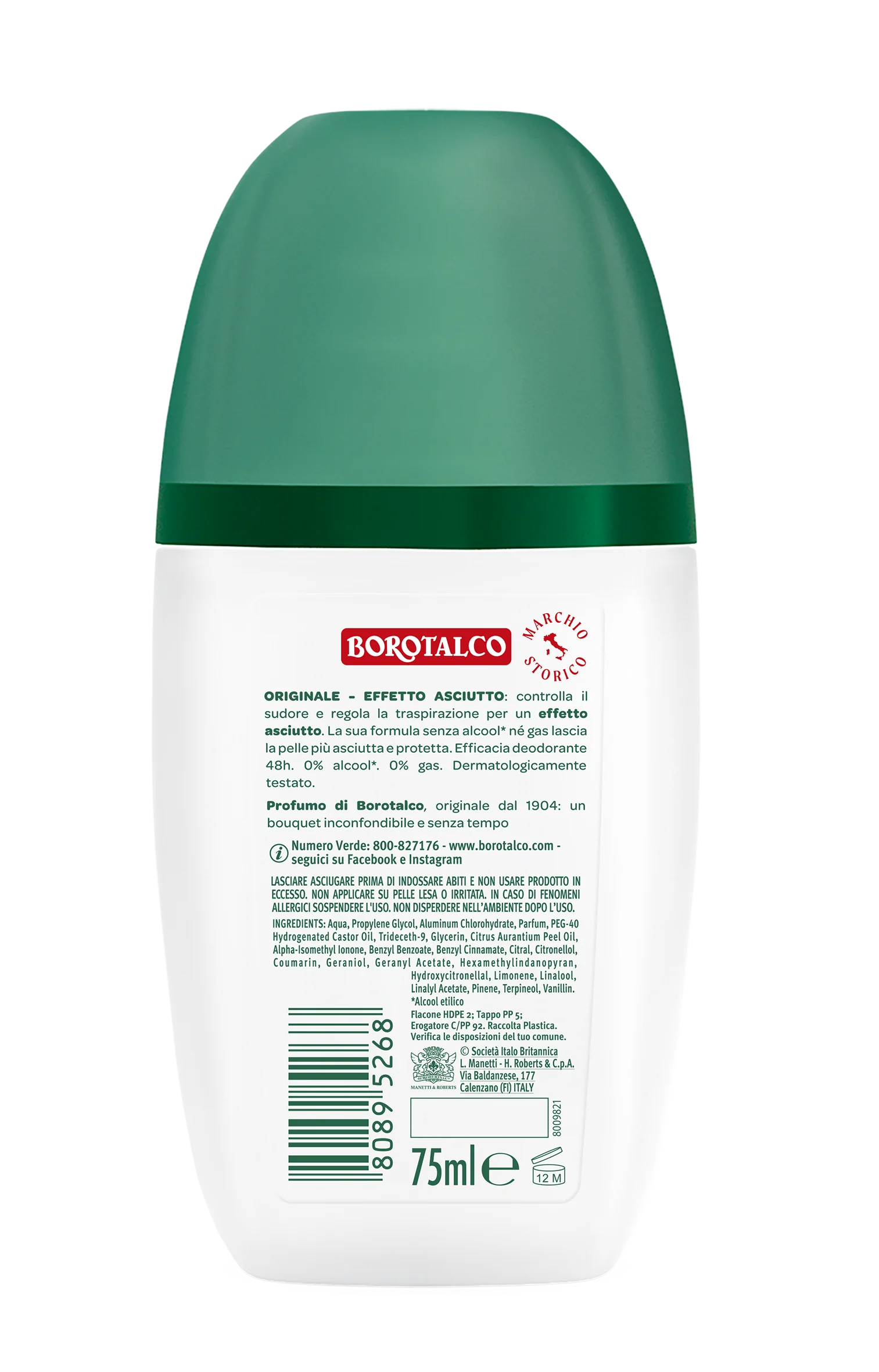 Borotalco Deo Vapo Originale 75 ml Deodorante no gas 48h
