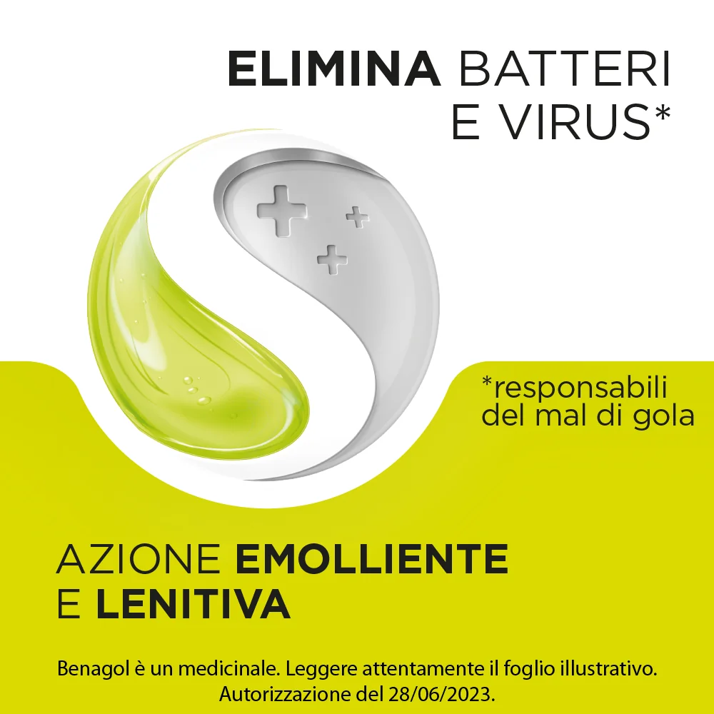 Benagol Pastiglie Limone Senza Zucchero Antisettico per Cavo Orale 24 Pastiglie Antisettico Cavo Orale