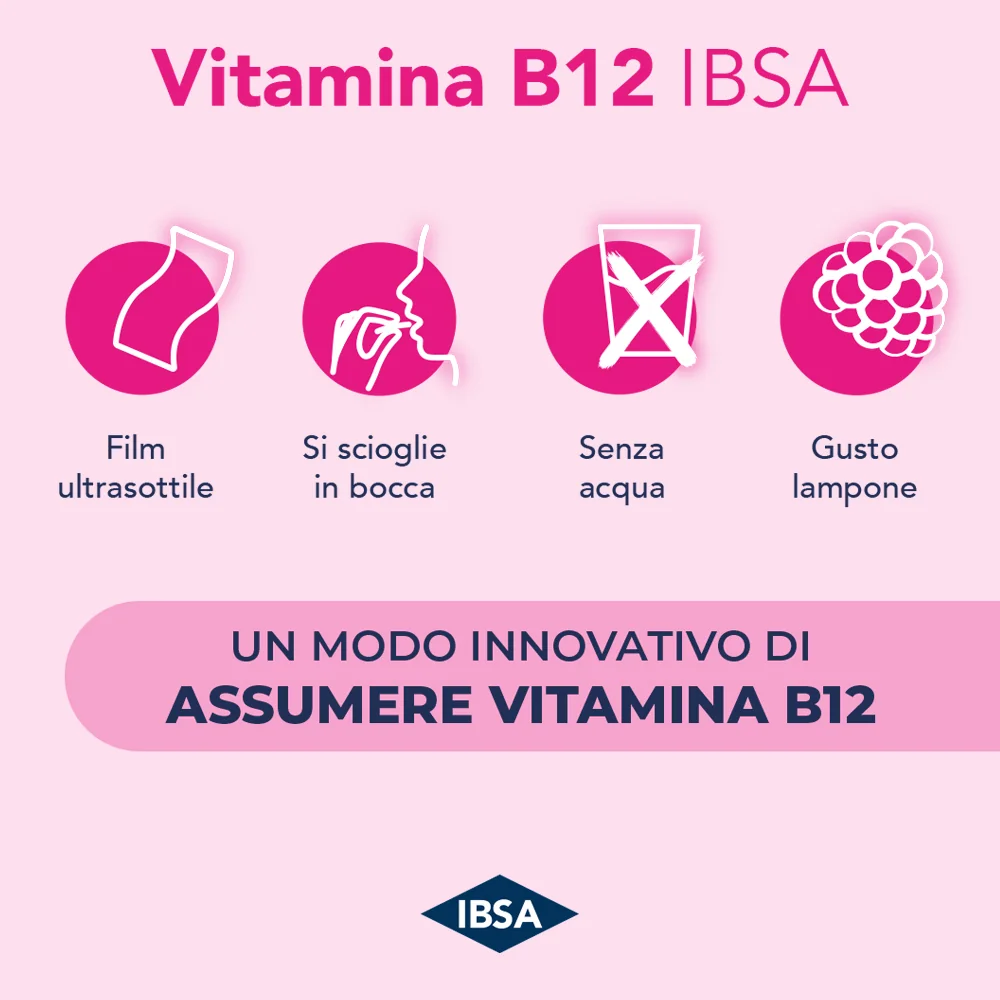 Vitamina B12 Ibsa 30 Film Orali Integratore di Vitamina B12