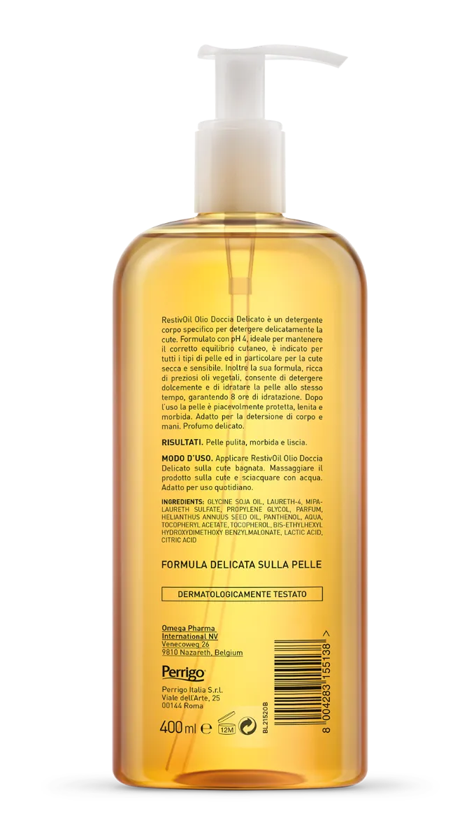 Restivoil Olio Doccia Delicato Detergente Corpo 400 ml 