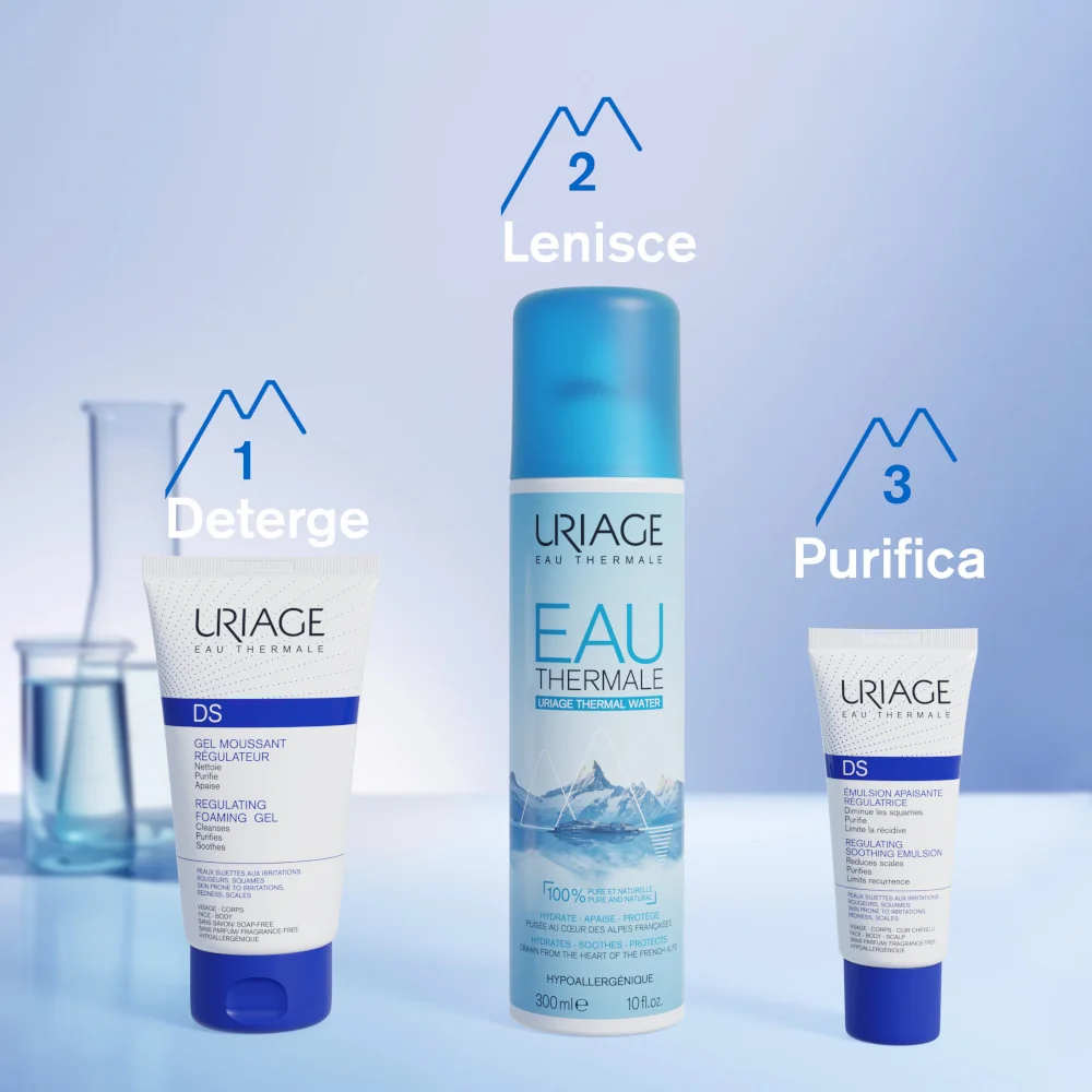 Uriage DS Gel Nettoyant Gel Detergente Regolatore 150 ml Pelle Sensibile e Irritata