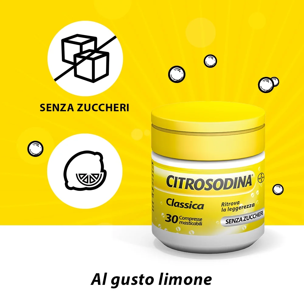 Citrosodina Masticabile Digestivo 30 Compresse Pesantezza di Stomaco