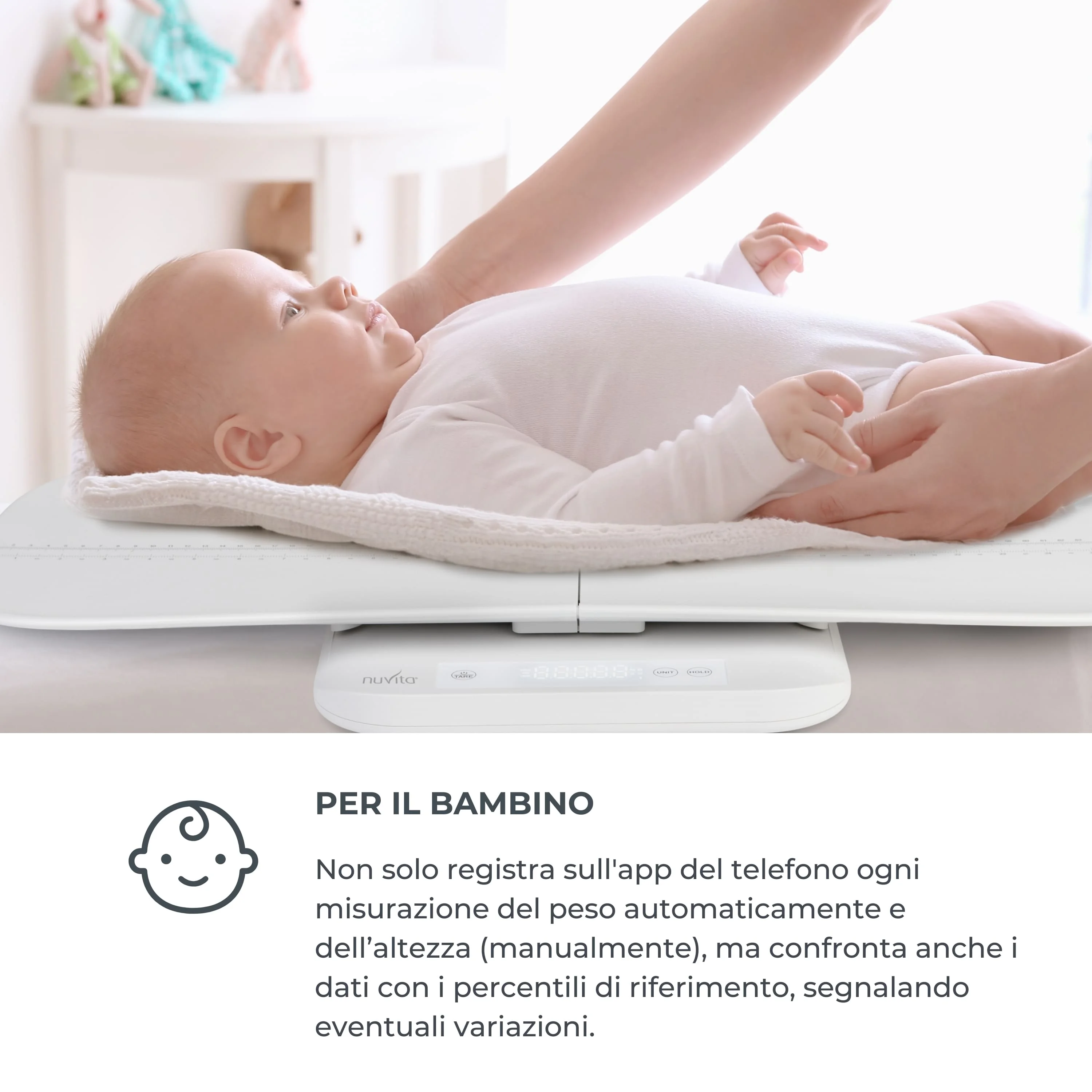 Nuvita Bilancia Digitale Bluetooth Controllo del Peso