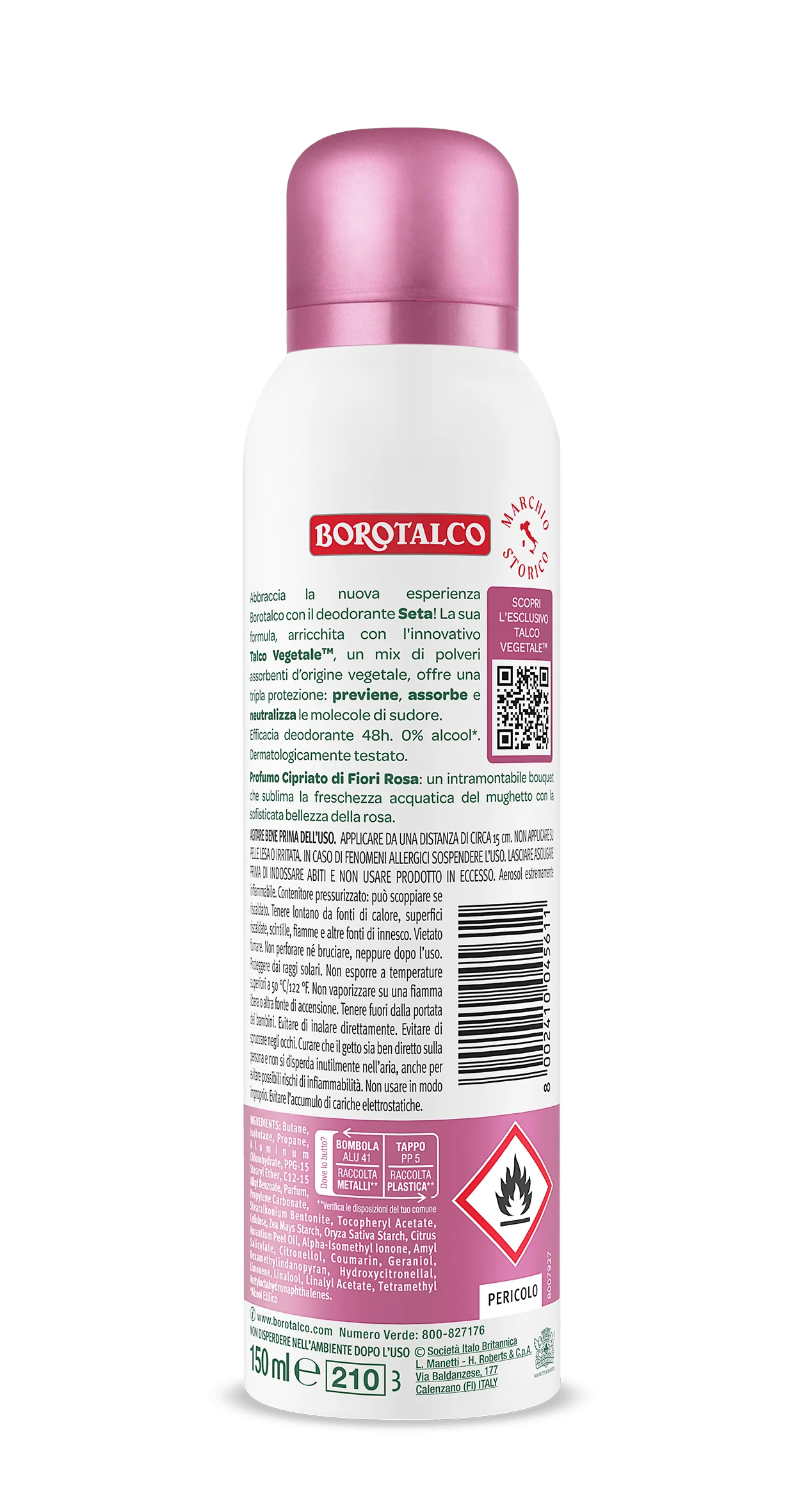 Borotalco Deo Spray Seta 150 ml Deodorante 48h