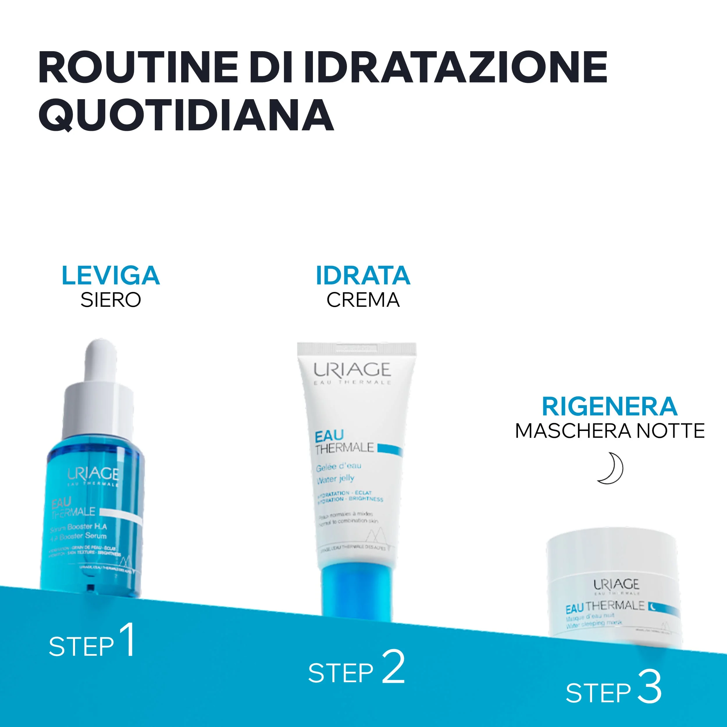 Uriage Eau Thermale Maschera Notte all'Acqua Idratante 50 ml Adatta a Pelli Sensibili