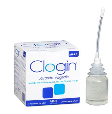 Clogin Lavanda Vaginale Soluzione pH 4.5 Con Cannule Vaginali 5 Flaconi