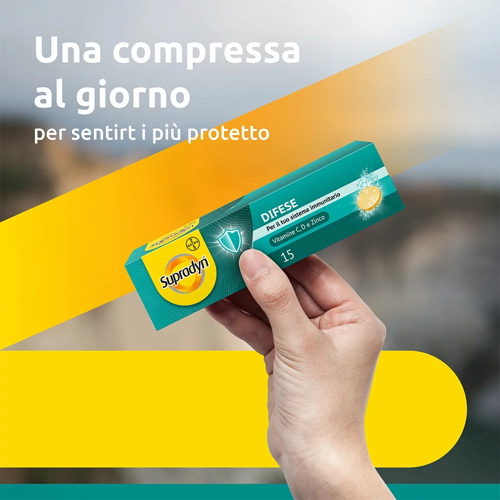Supradyn Difese Integratore 15 Compresse Effervescenti Vitamina C D e Zinco