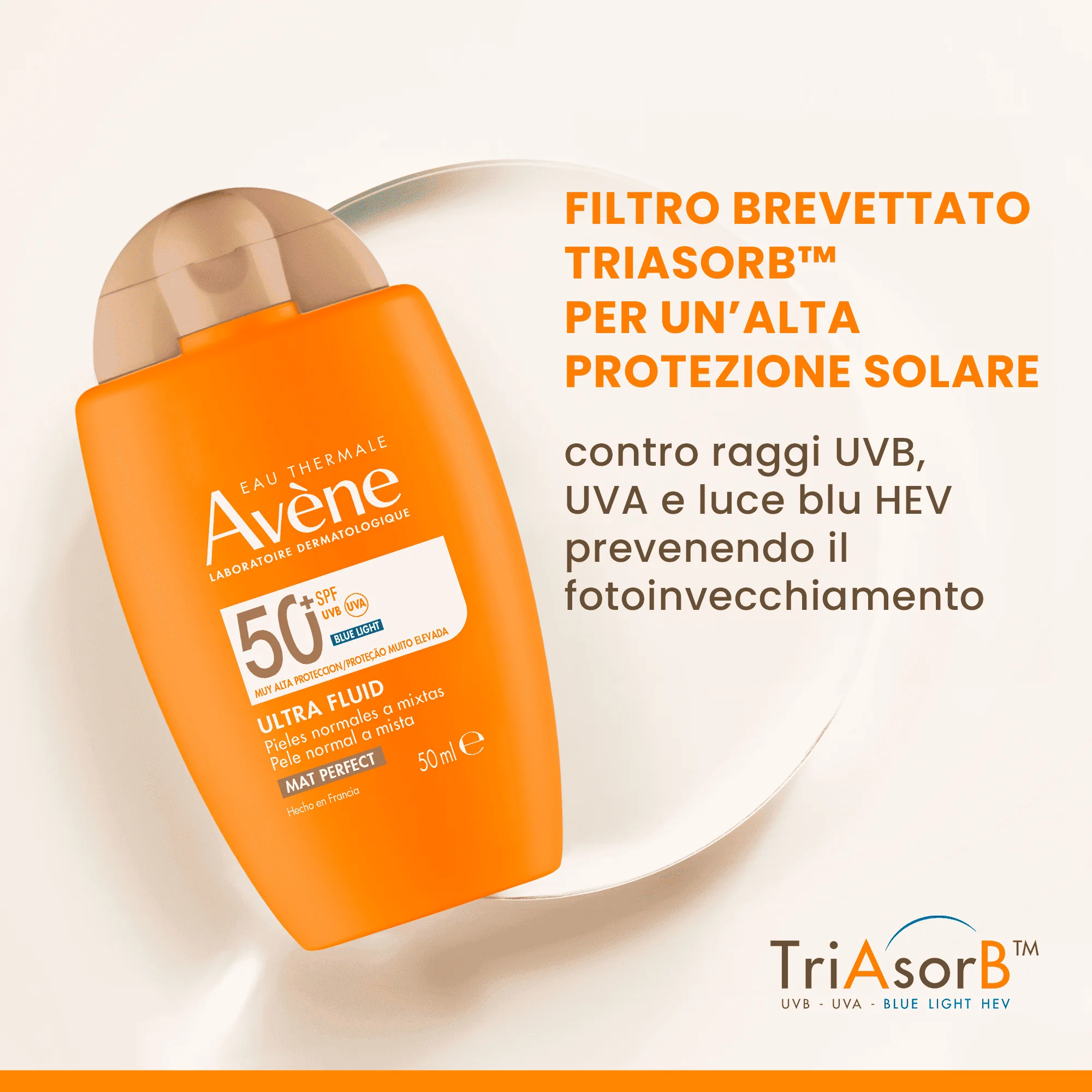 Eau Thermale Avène Ultra Fluid Perfezionatore Protezione molto alta Spf50+ 50 ml Pelle Normale