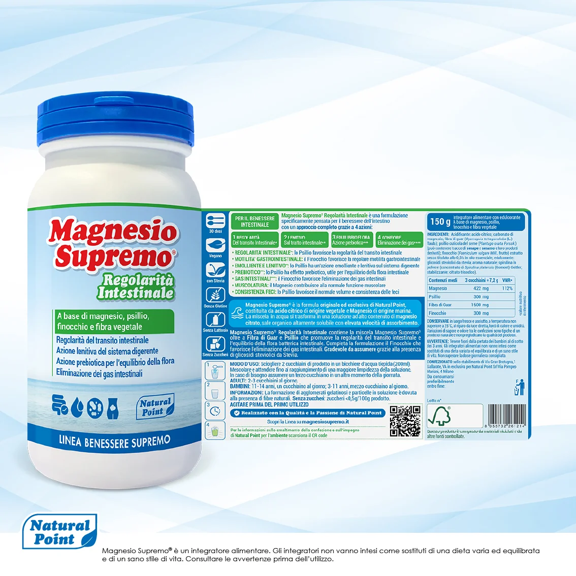 Magnesio Supremo Regolarità Intestinale 150 g Benessere Intestinale