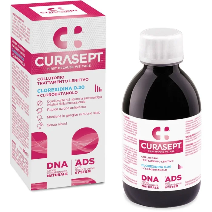 Curasept Collutorio ADS DNA Trattamento Lenitivo 200 ml Clorexidina 0.20 + Clorobutanolo