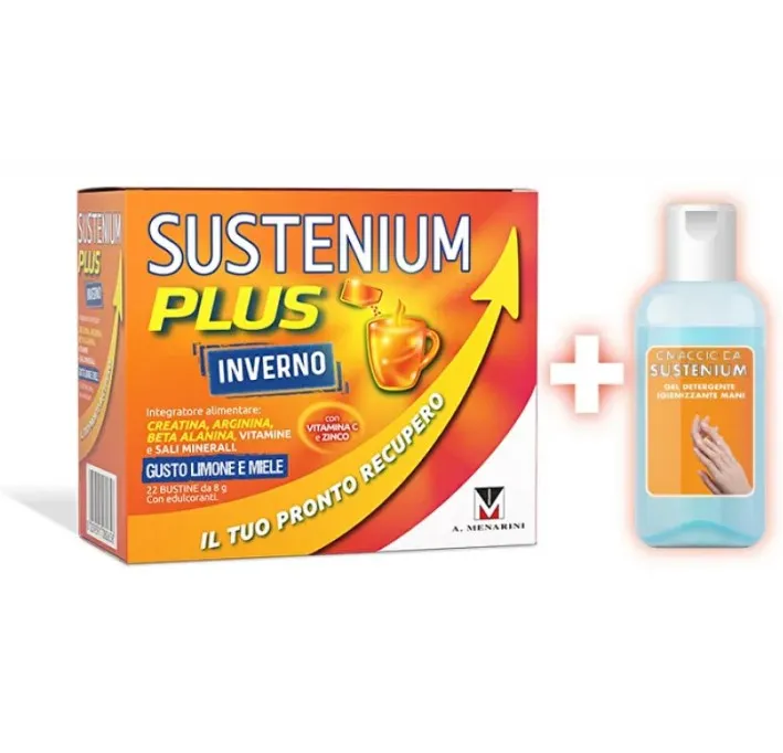Sustenium Plus Inverno Integratore Vitamina C 22 Bustine + Omaggio Gel Igienizzante Mani 80 ml
