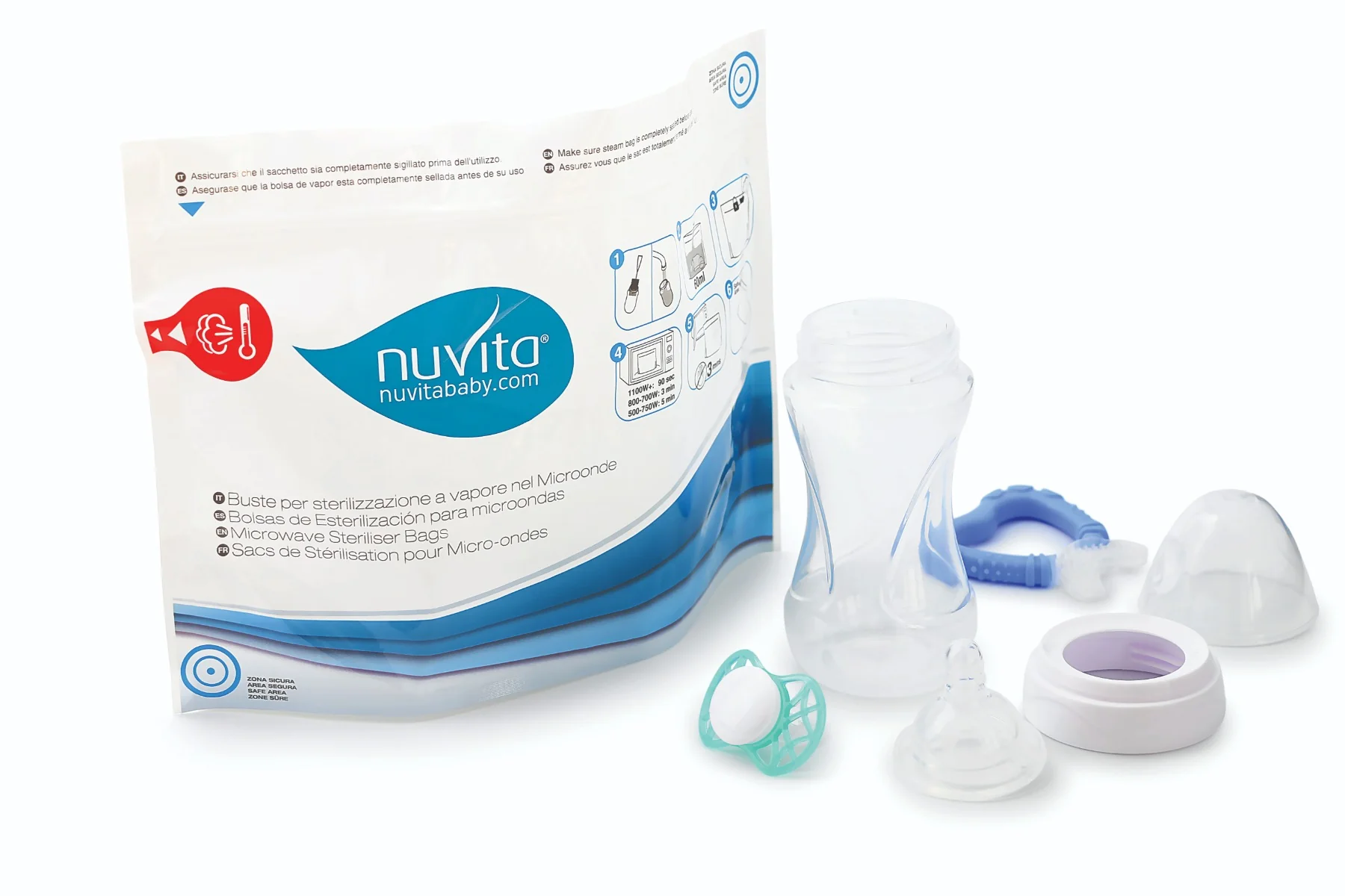 Nuvita Sacchetti Sterilizzazione Forno 5 sacchetti Per microonde e riutilizzabili