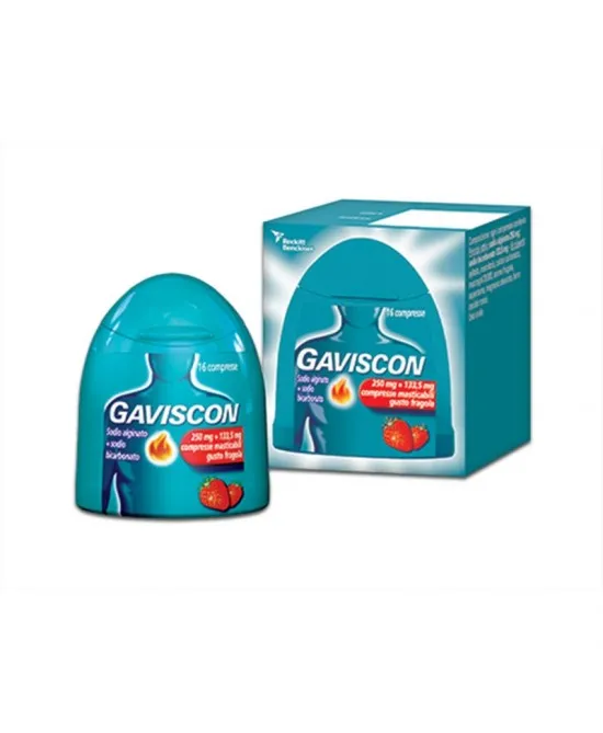 Gaviscon 16 Compresse Gusto Fragola 250 + 133,5 mg