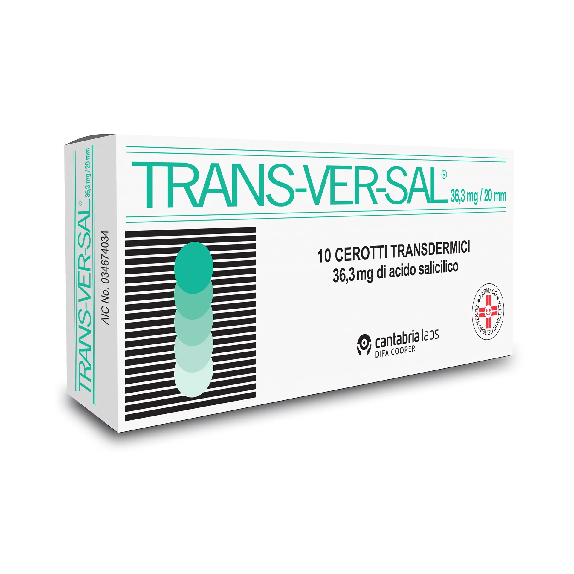 Transversal 36,3 mg/20 mm Acido Salicilico 10 Cerotti Transdermici