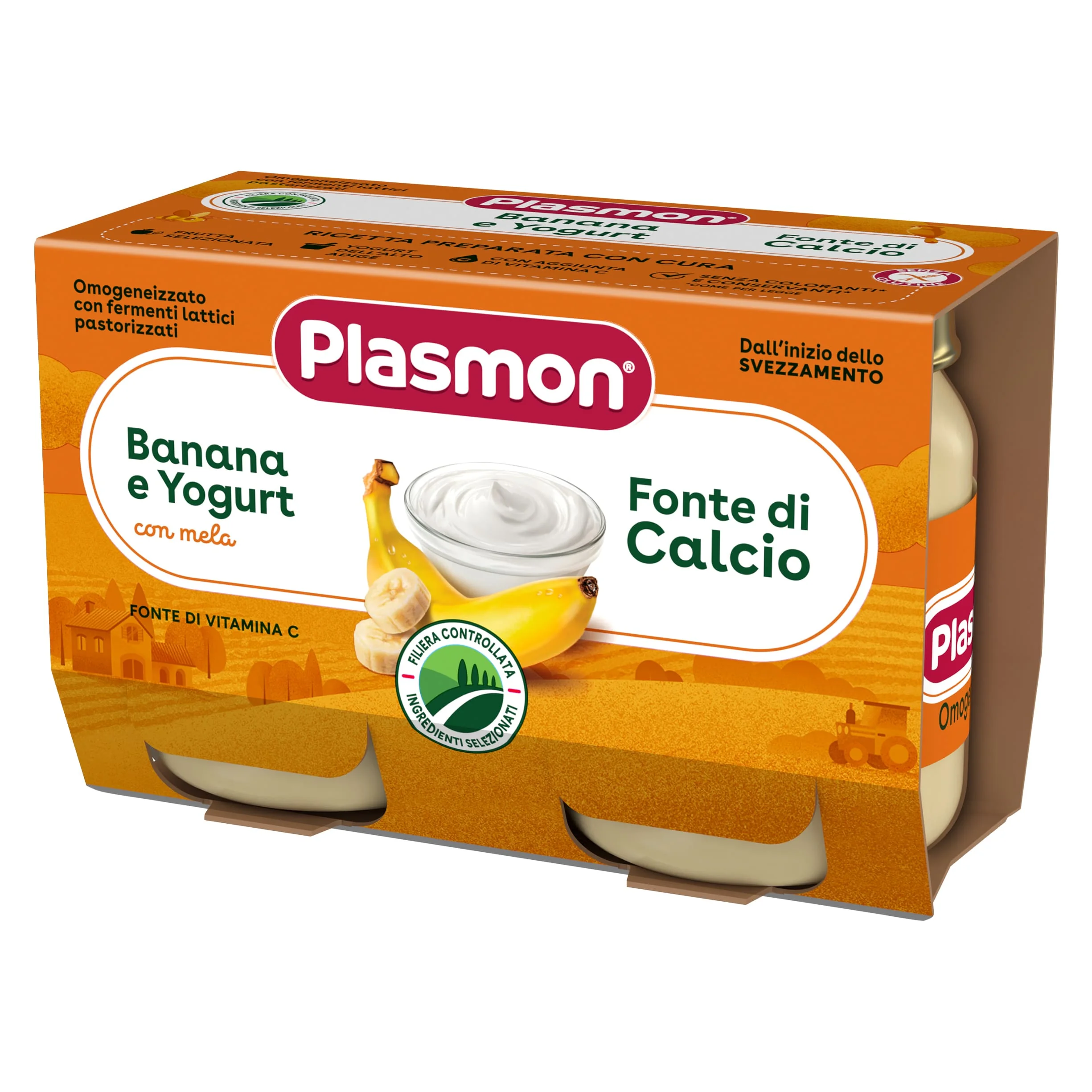Plasmon Omogeneizzato Yogurt/Banana 120 gx2 Pezzi Alimento per l'infanzia