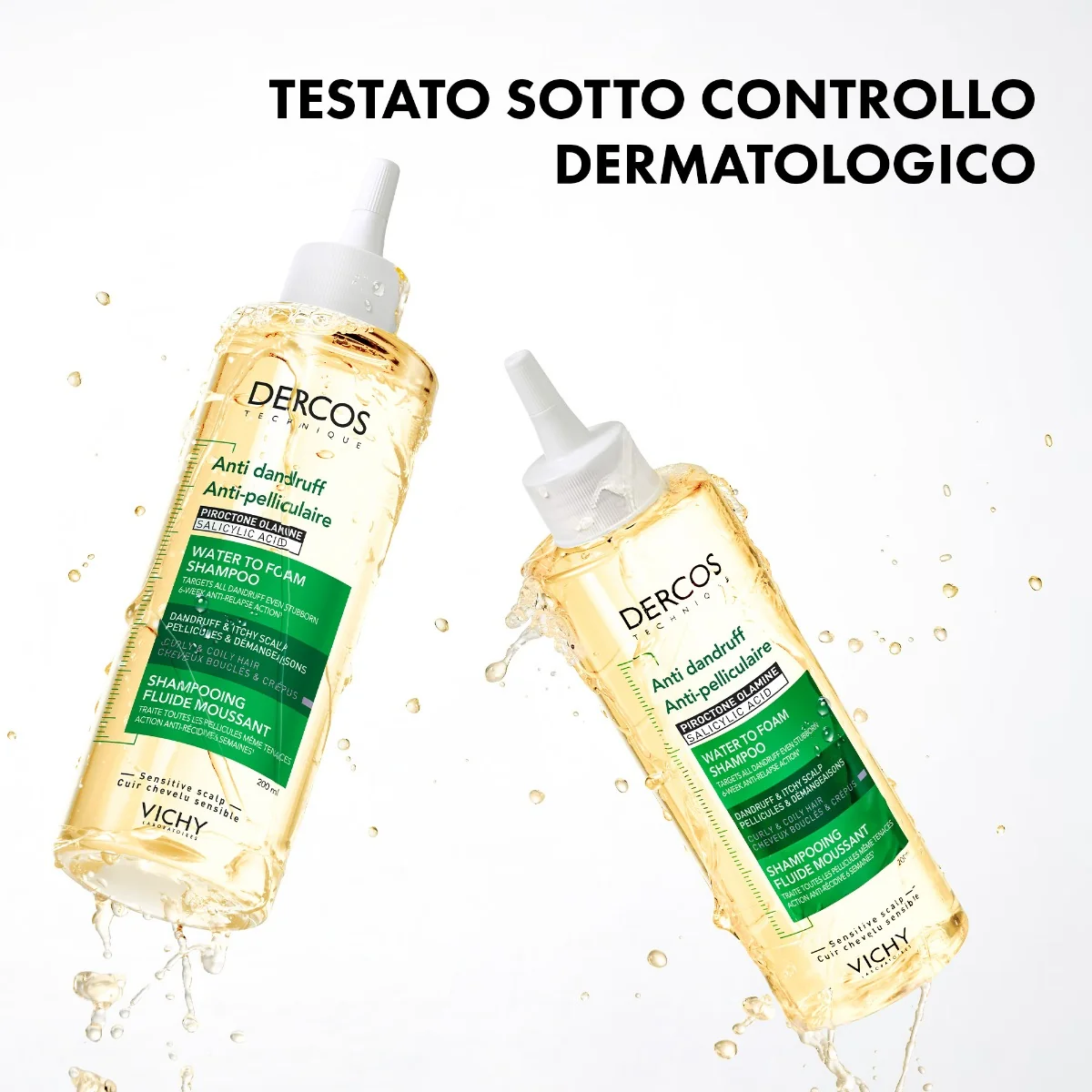 Vichy Dercos Technique Shampoo Anti Dandruff Acqua Mousse 200 ml Shampoo Anti-Forfora