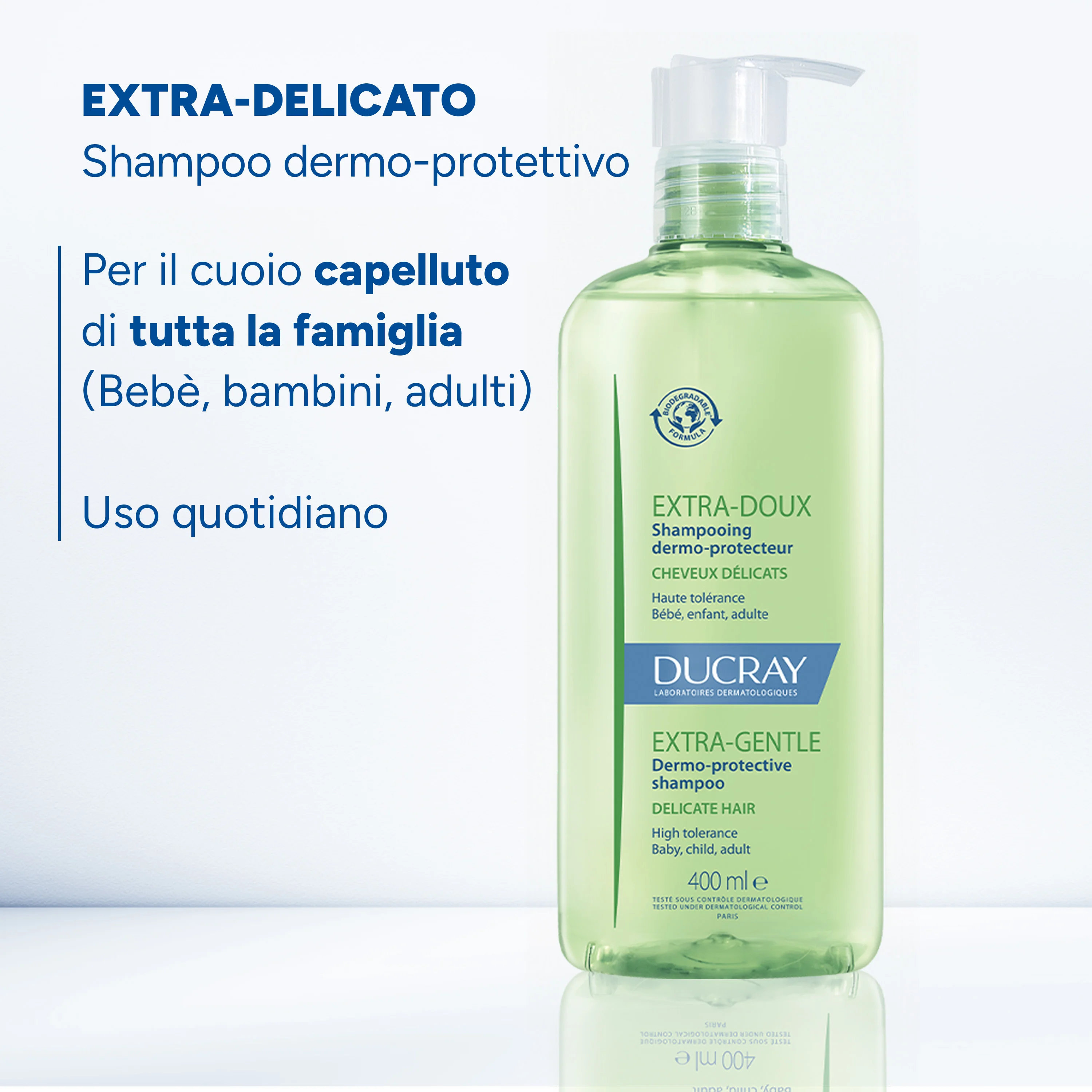 Ducray Extra Delicato Shampoo Dermoprotettivo 400 ml Pelle Sensibile