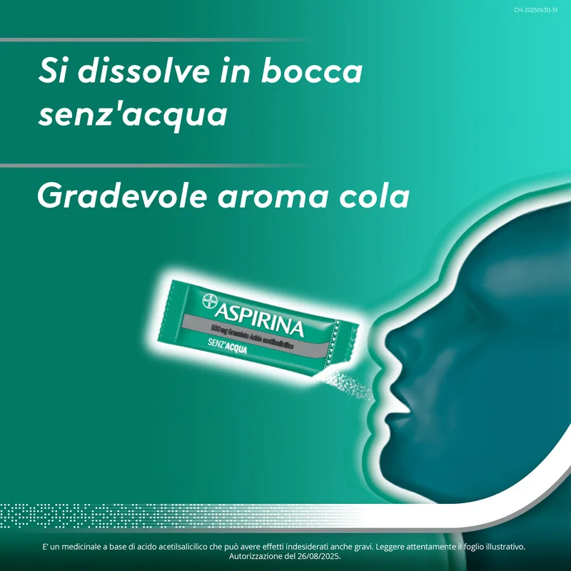 Aspirina in Granuli Antidolorifico 20 Bustine Mal di Testa