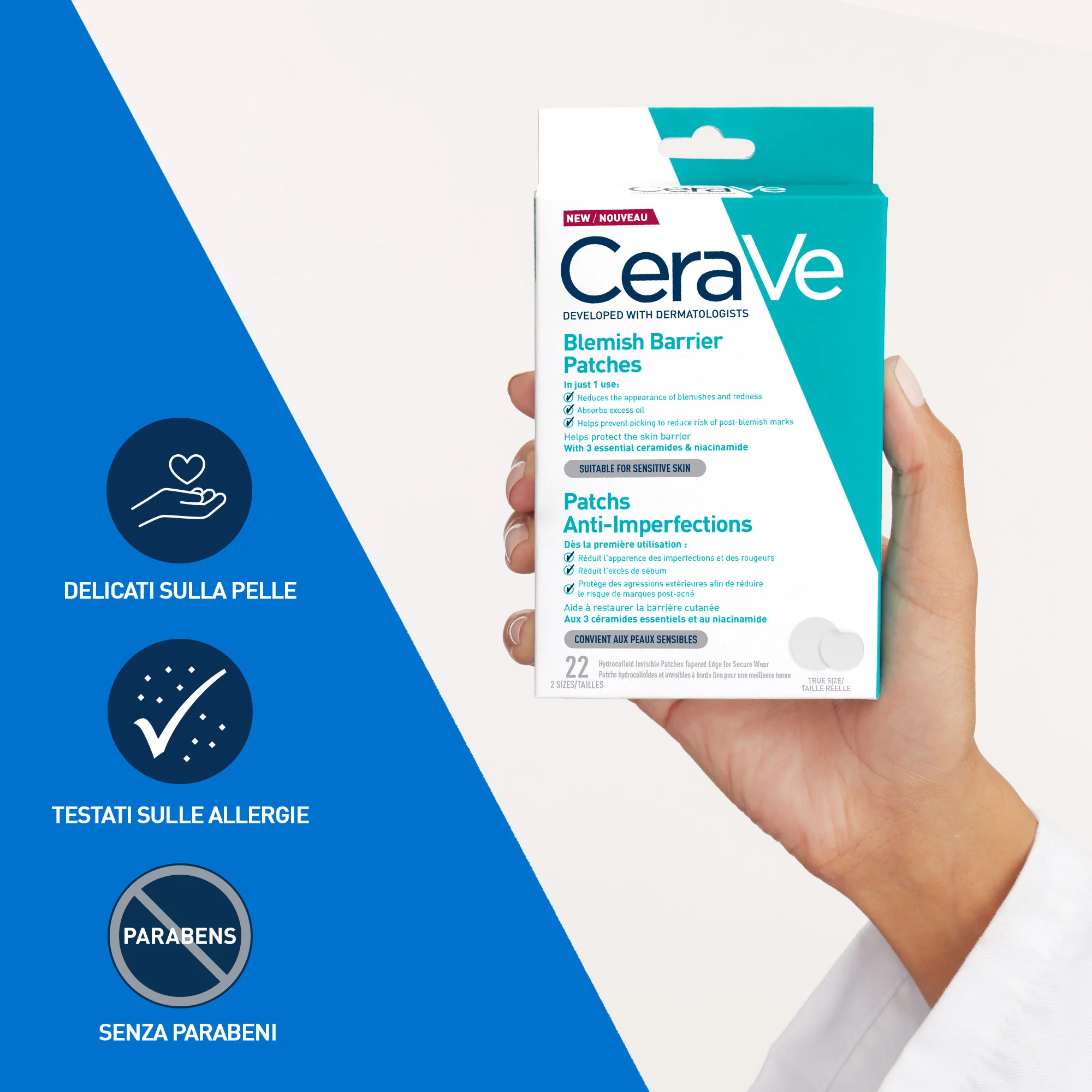 Cerave Patches per il Controllo delle Imperfezioni 22 Pezzi Trattamento Brufoli