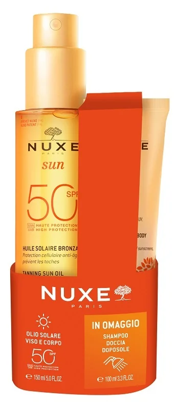 Nuxe Sun Olio Spf50 150 Ml + Shampoo Doccia Doposole 100 Ml