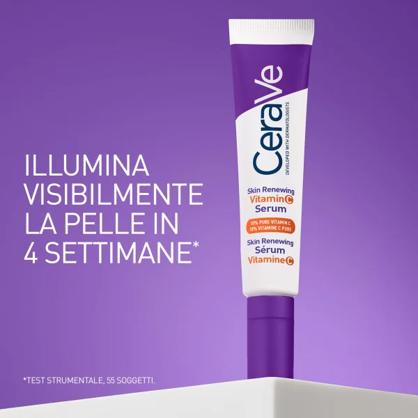 CeraVe Skin Renewing - Siero Viso con Vitamina C Illuminante e Antiossidante, 30 ml Antiage