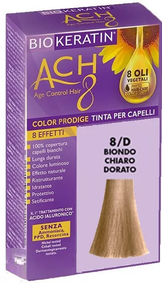 Biokeratin Ach8 8/D Biondo Chiaro Dorato Tinta Per Capelli