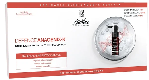 Defence Anagenix K Lozione Anti Caduta 6 Flaconcini 15 Ml Per Uomo e Donna