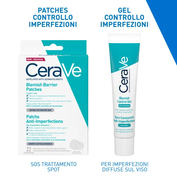 Cerave Patches per il Controllo delle Imperfezioni 22 Pezzi Trattamento Brufoli