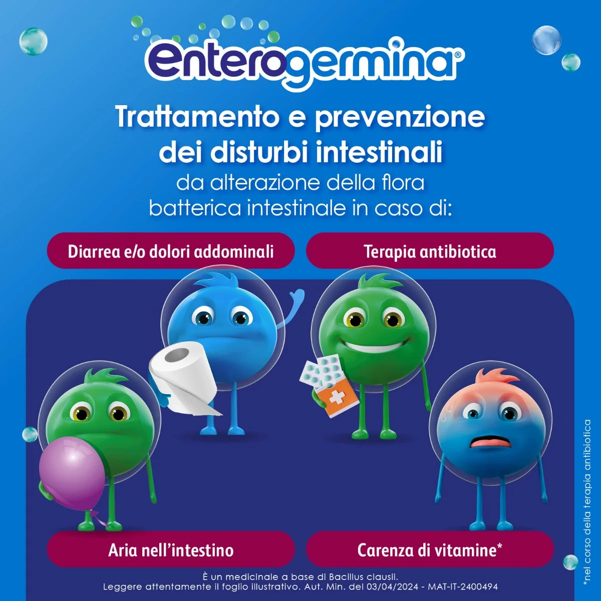Enterogermina 6 Miliardi 10 Bustine Ripristino Flora Batterica Intestinale