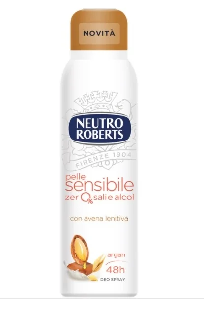 Neutro Roberts Deo Spray Sensitive Avena Argan 150 ml Profumo Morbido e Avvolgente