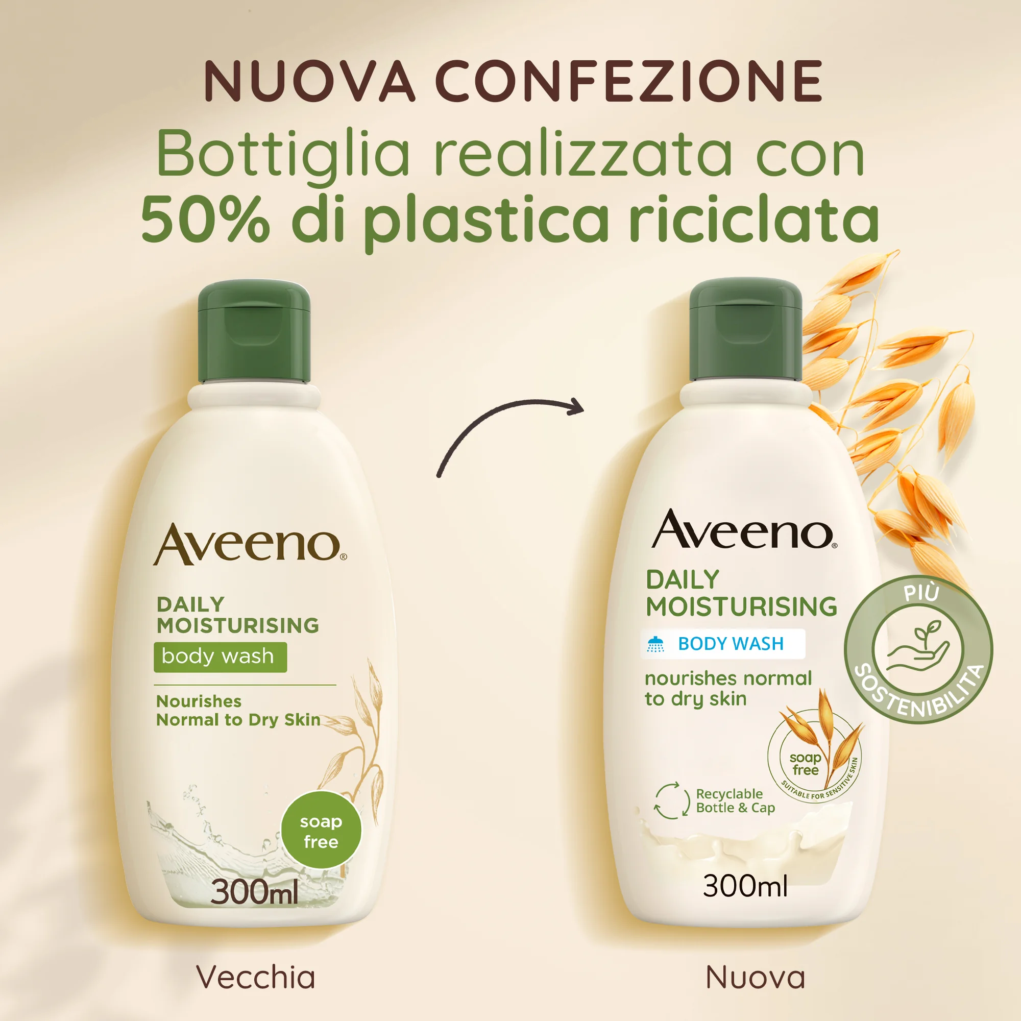 Aveeno Bagno Doccia 300 Ml Deterge Delicatamente