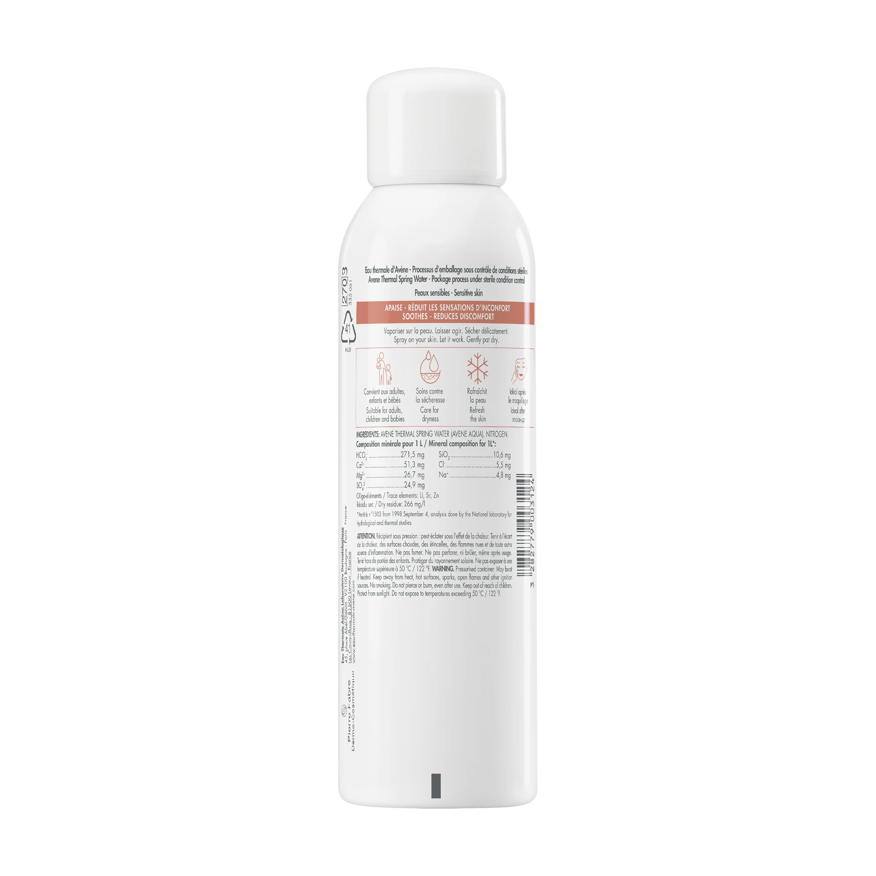 Eau Thermale Avène Acqua Termale Avène Spray Lenitiva e Rinfrescante 300 ml Pelle Sensibile, Intollerante o Allergica