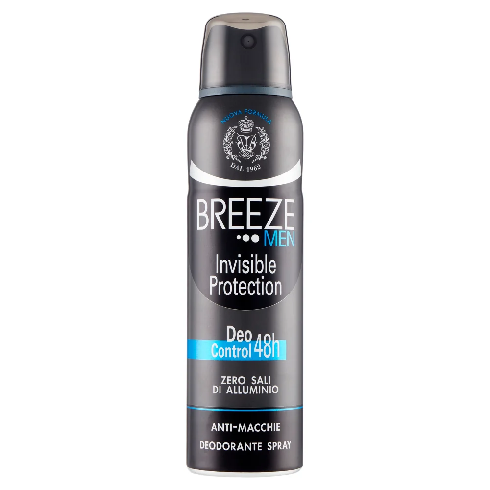 Deodorante Spray Breeze Men Invisible 150ml Protezione Invisibile e Lunga Durata