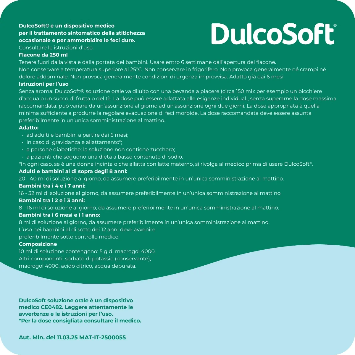 Dulcosoft Soluzione Orale 250 ml Trattamento della Stitichezza Occasionale