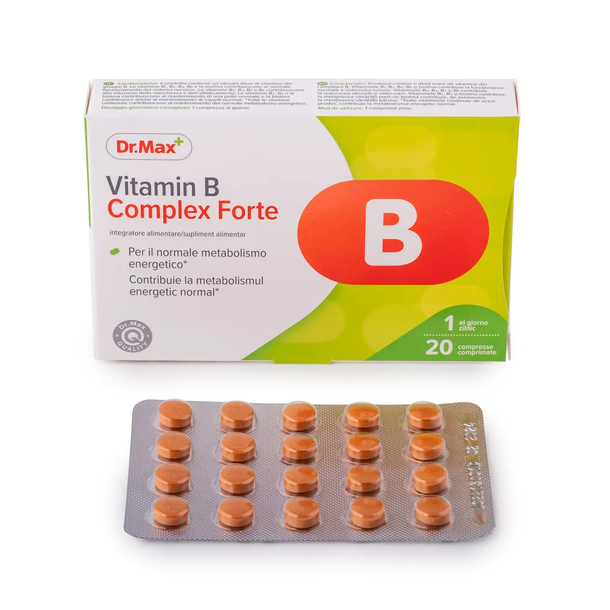Dr. Max Vitamin B Complex Forte 20 Compresse Integratore di Vitamina B
