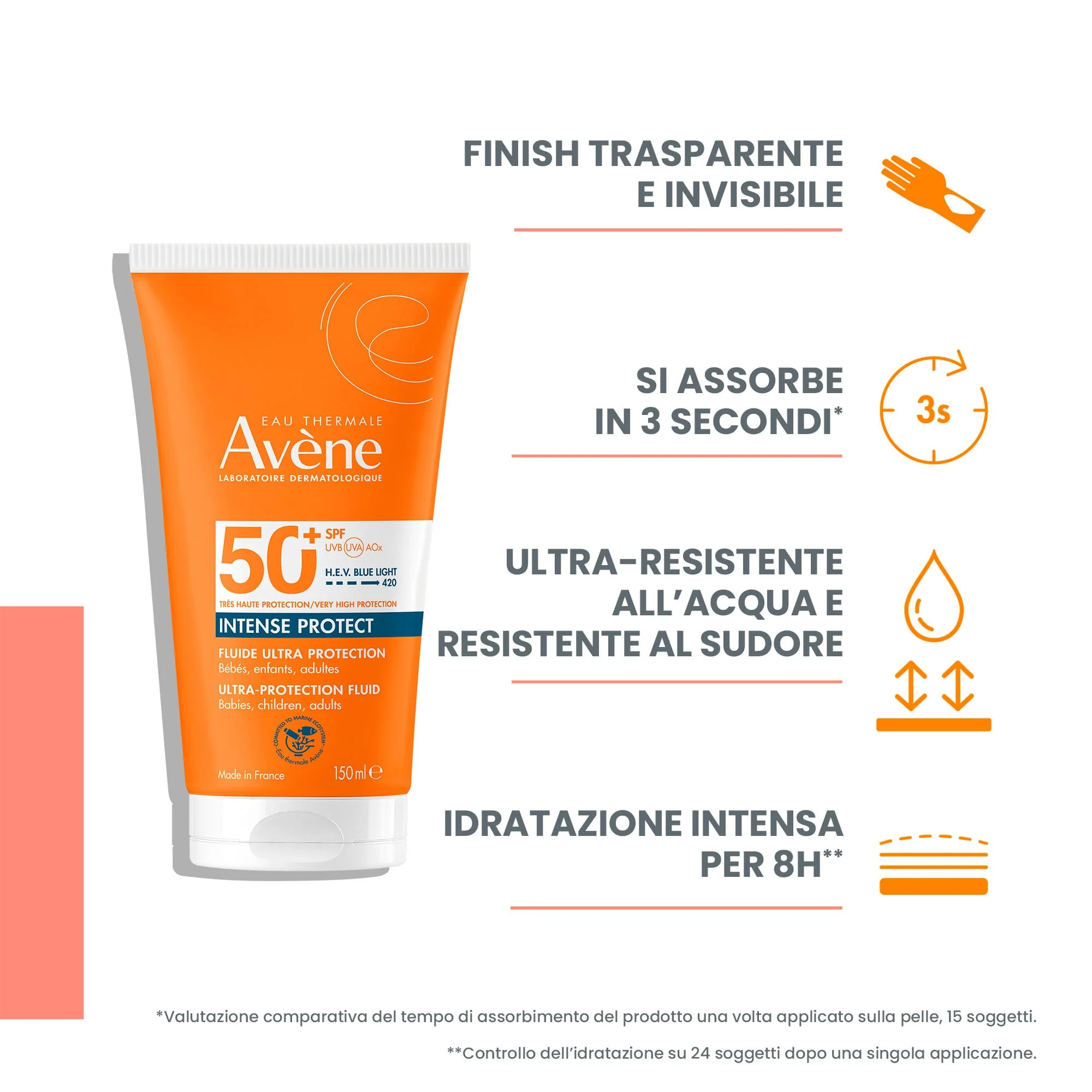 Eau Thermale Avène Intense Protect SPF 50+ Fluido Ultra Protezione 150 ml Protezione Molto Alta