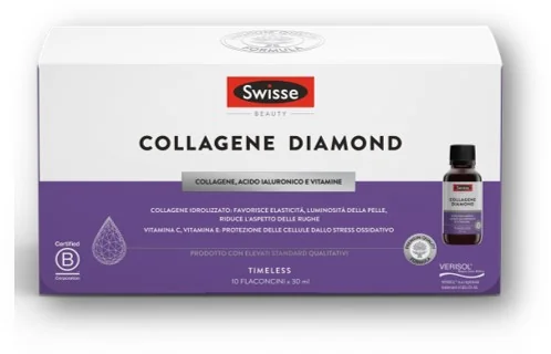 Swisse Collagene Diamond 10 Flaconcini Integratore a Base di Collagene e Vitamine