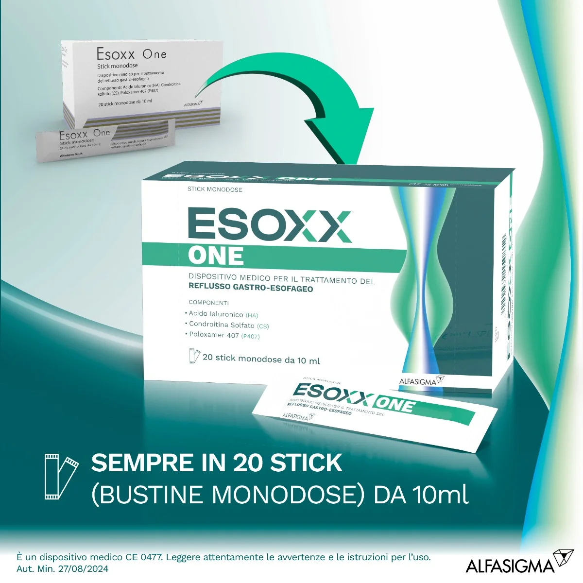 Esoxx One 20 Bustine Stick Orosolubili Anti-reflusso