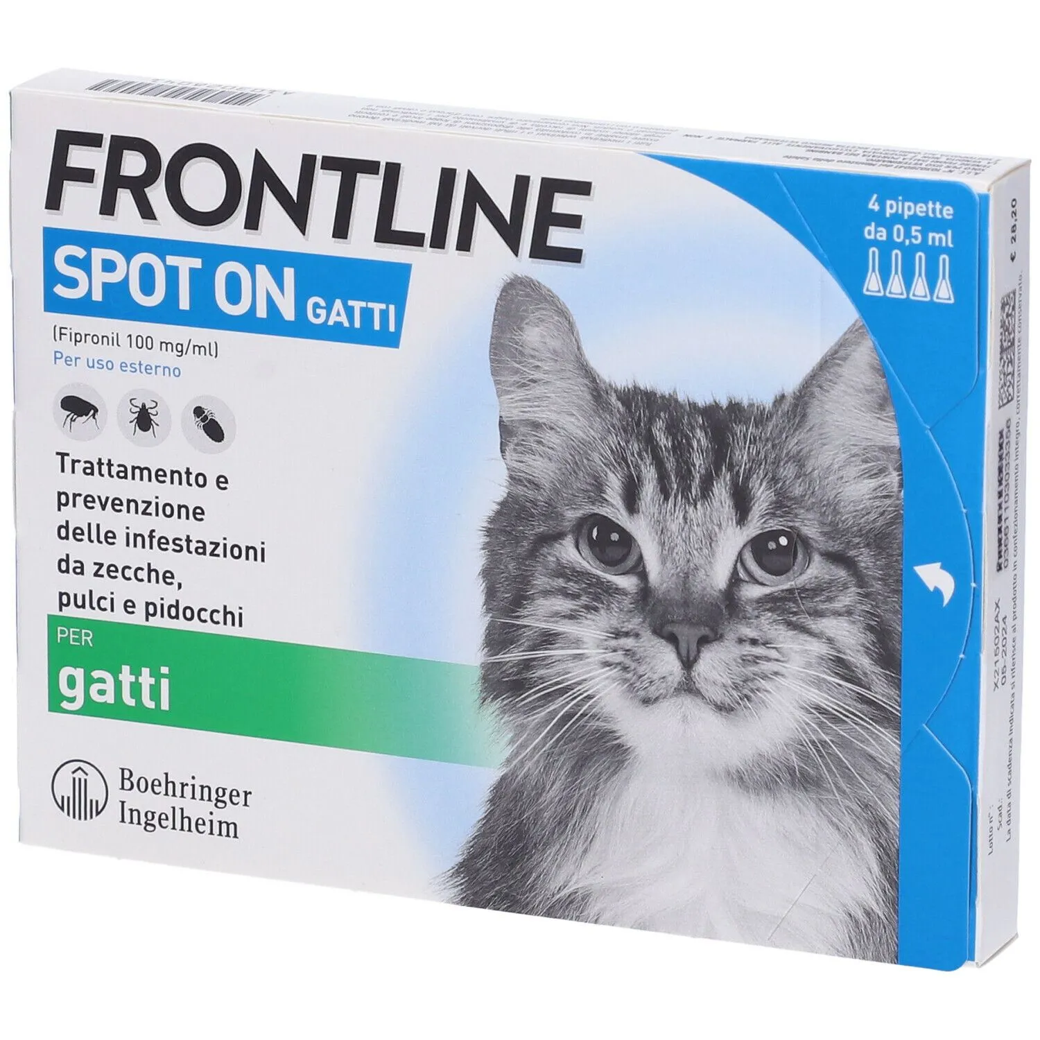 Frontline Gatto Spot-On 4Pip. 0,5Ml Prevenzione delle infezioni da zecche