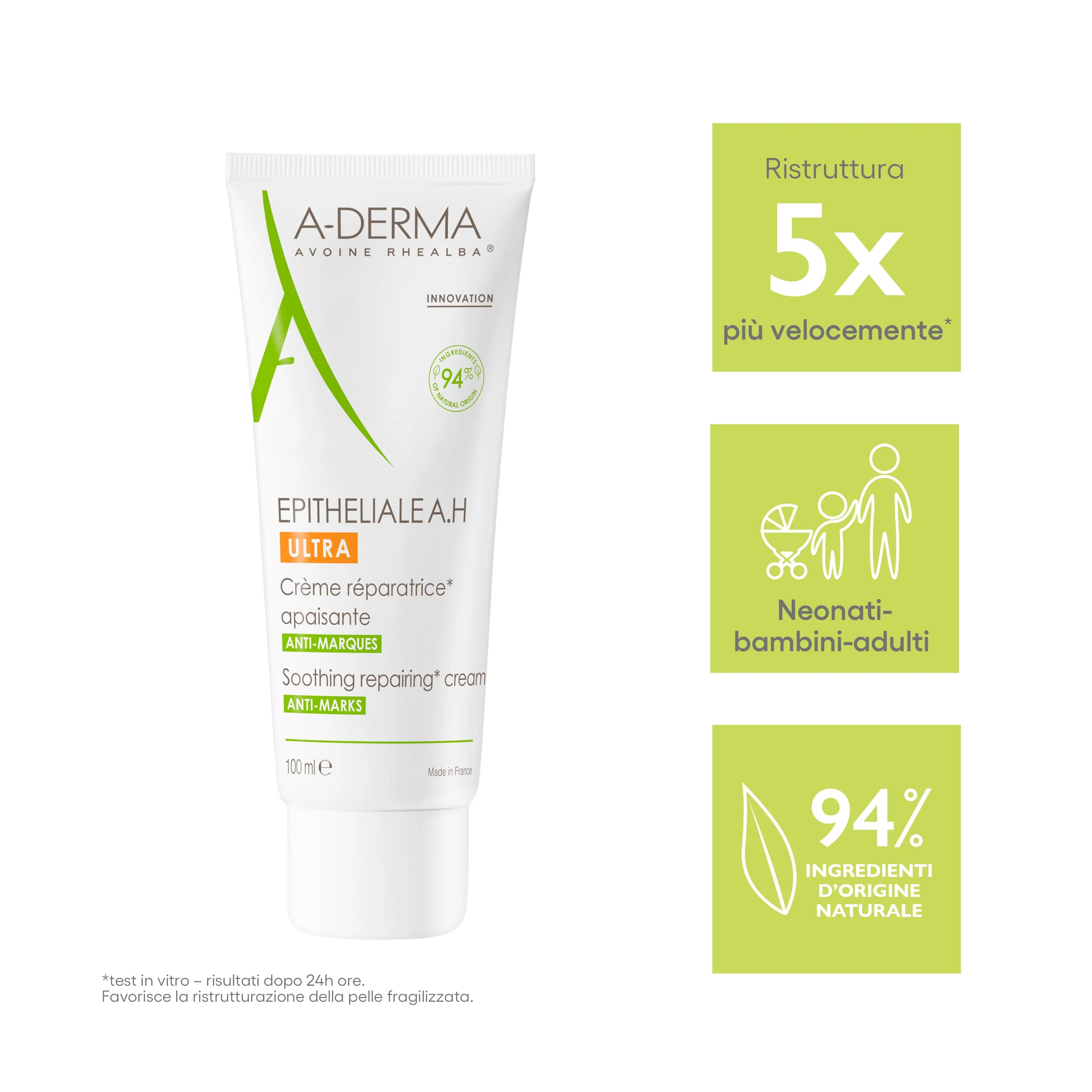 A-Derma Epitheliale A.H Ultra Crema ristrutturante lenitiva 100 ml Pelle Fragilizzata