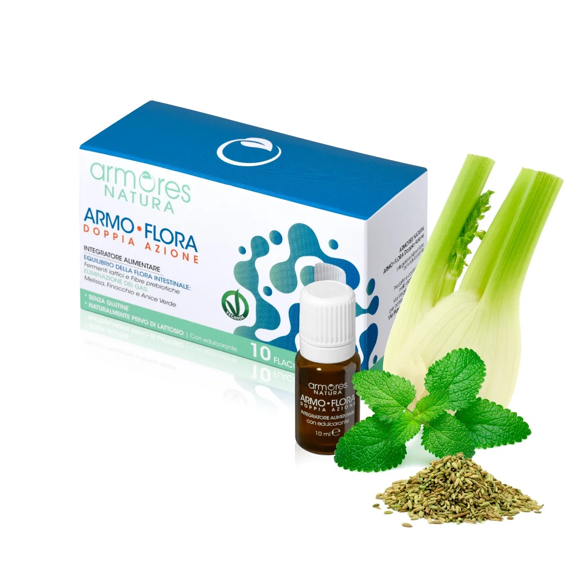 Armores Armo Flora Doppia Azione 10 Flaconcini Da 10 ml Equilibrio Flora Intestinale