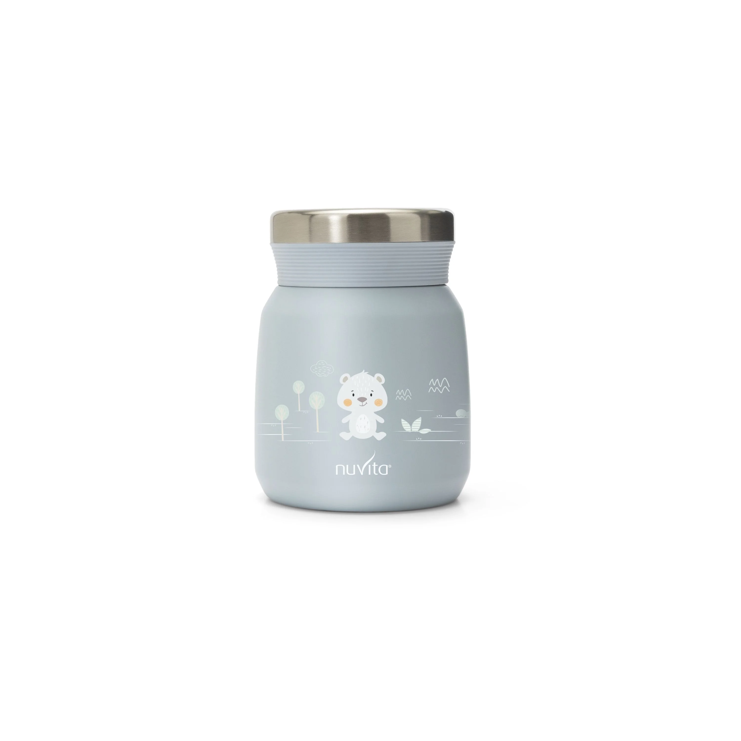 Nuvita Contenitore Termico Acciaio Inox Cibi Liquidi/Solidi Blu 300 ml Chiusura Ermetica per Pappe e Brodo