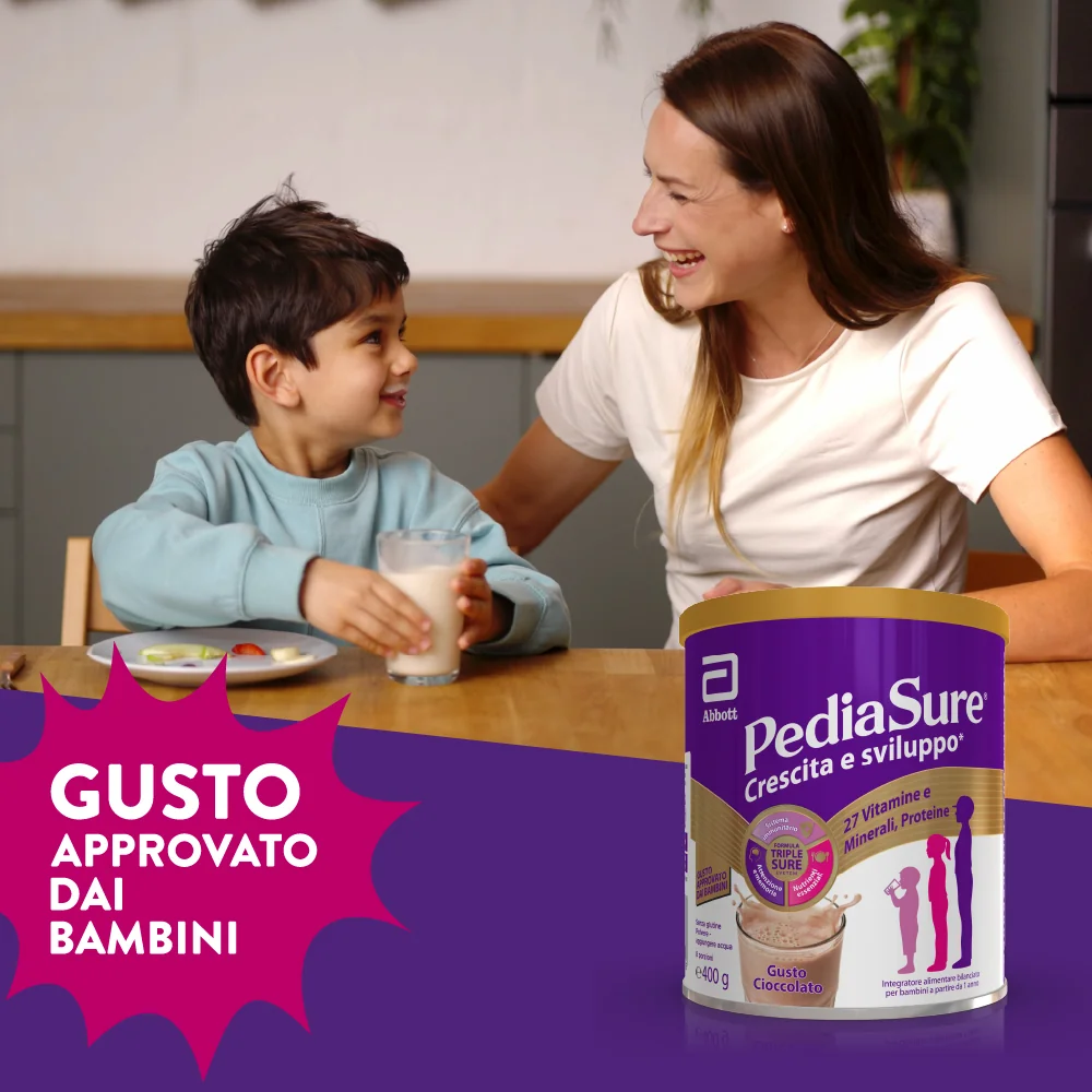 Pediasure Crescita E Sviluppo Integratore Multivitaminico Per Bambini Formato 400g Gusto Cioccolato Integratore per la Crescita