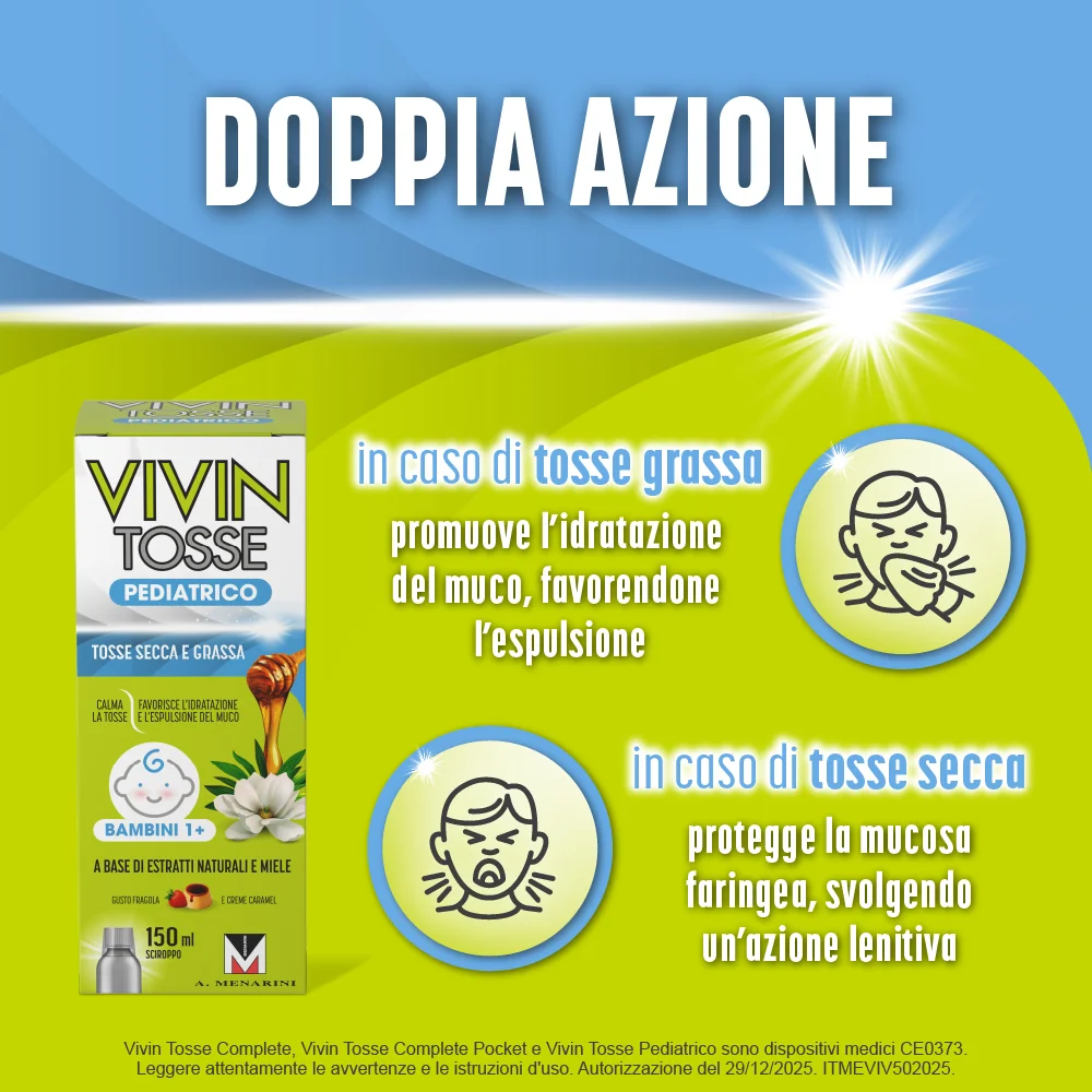 Vivin Tosse Pediatrico Sciroppo 150 ml Tosse Secca e Grassa
