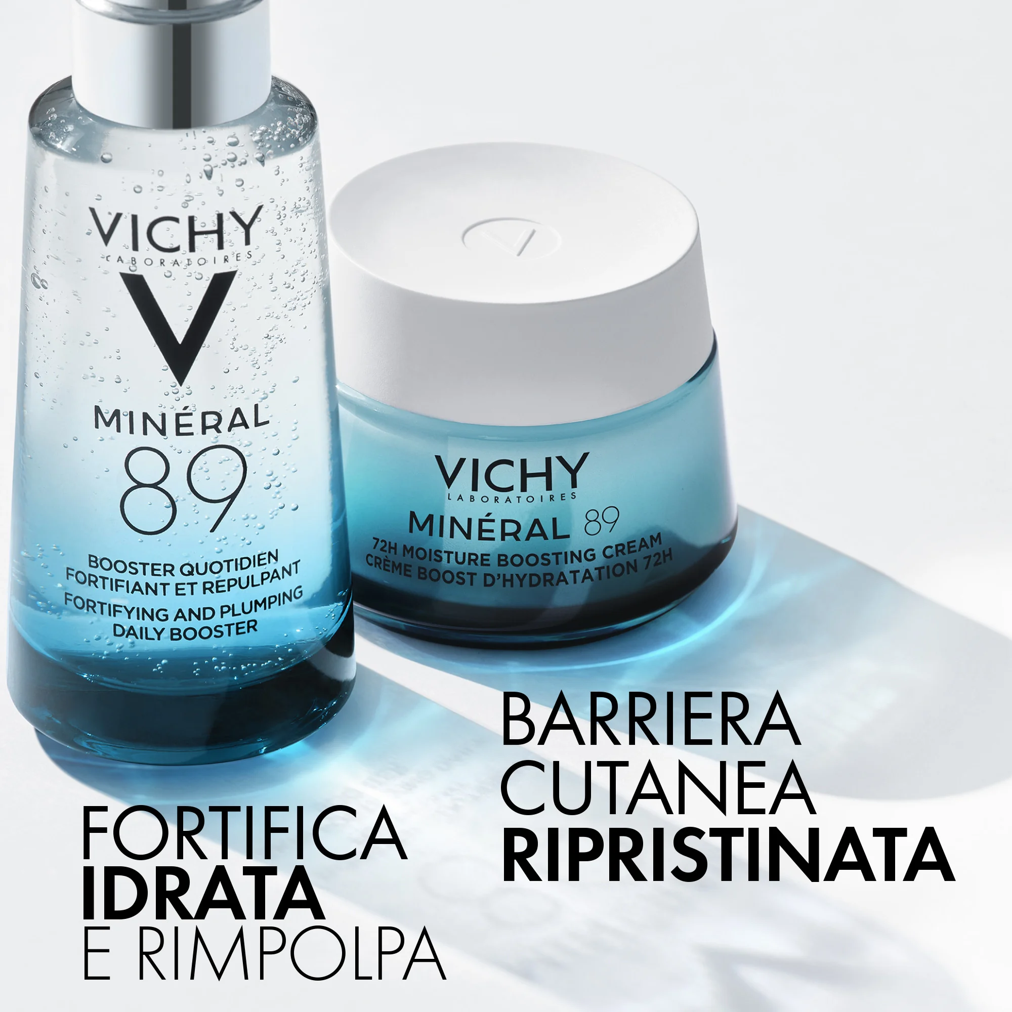 Vichy Mineral 89 Booster 75 ml Fortificante e Rimpolpante Viso con Acido Ialuronico